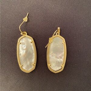 Kendra Scott Gold and Cream Drop Earrings